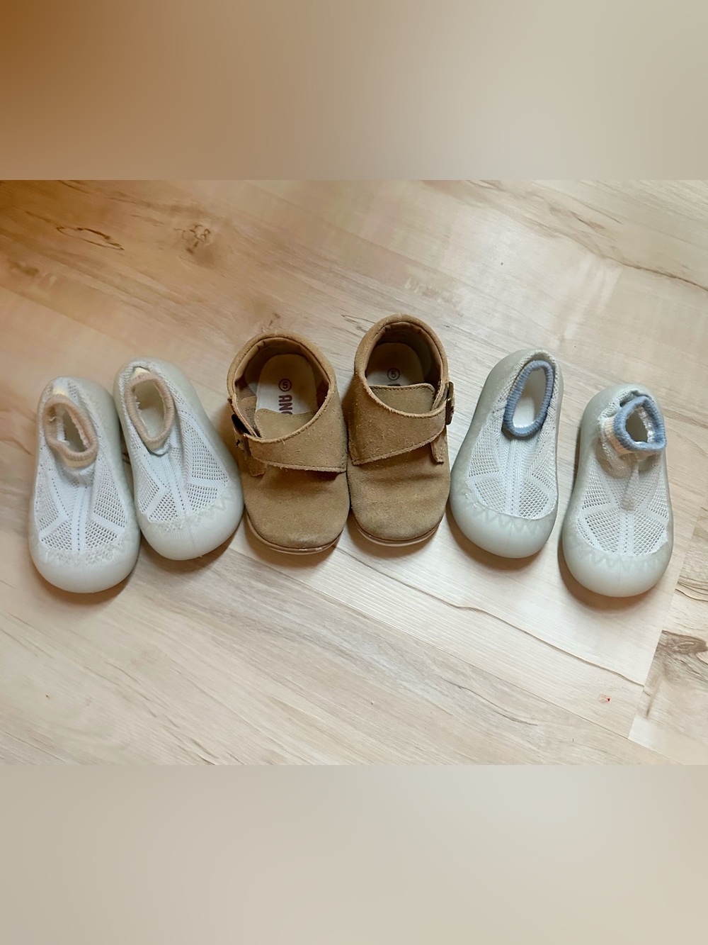 Angel Beige Suede Walker Shoes and blue play shoe bundle